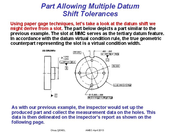 Part Allowing Multiple Datum Shift Tolerances Using paper gage techniques, let’s take a look