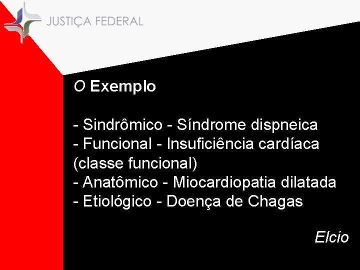 O Exemplo - Sindrômico - Síndrome dispneica - Funcional - Insuficiência cardíaca (classe funcional)