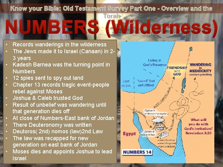 Know your Bible: Old Testament Survey Part One - Overview and the Torah NUMBERS