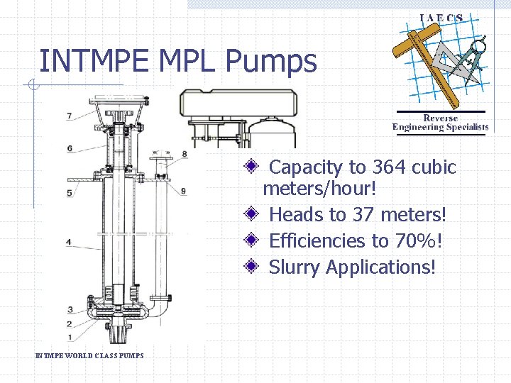 INTMPE MPL Pumps Capacity to 364 cubic meters/hour! Heads to 37 meters! Efficiencies to