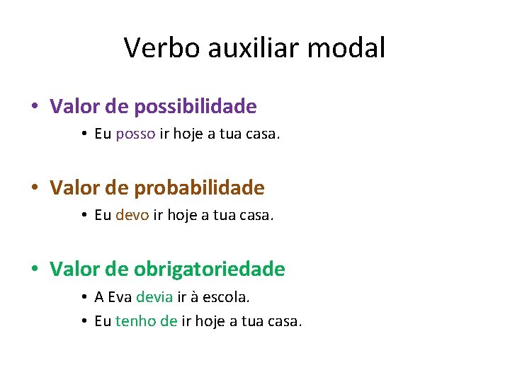 Complexo verbal Conjugao perifrstica Verbo auxiliar temporal se