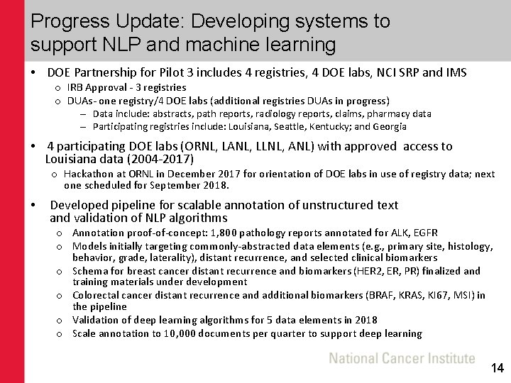 Progress Update: Developing systems to support NLP and machine learning • DOE Partnership for