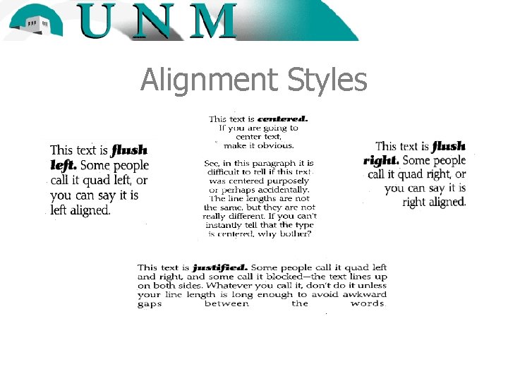 Alignment Styles 