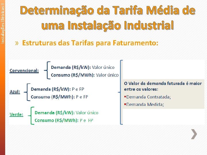 Instalações Elétricas II Determinação da Tarifa Média de uma Instalação Industrial » Estruturas das