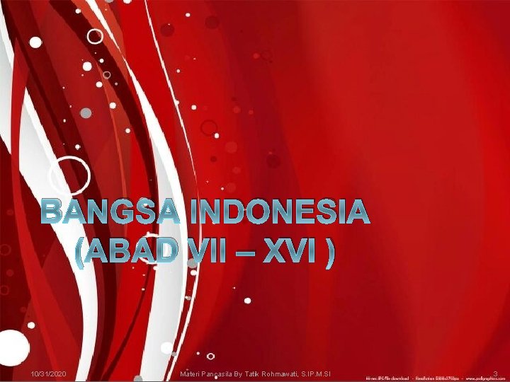 BANGSA INDONESIA (ABAD VII – XVI ) 10/31/2020 Materi Pancasila By Tatik Rohmawati, S.