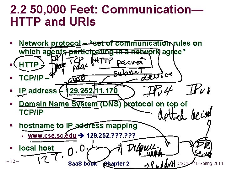 2. 2 50, 000 Feet: Communication— HTTP and URIs § Network protocol – “set