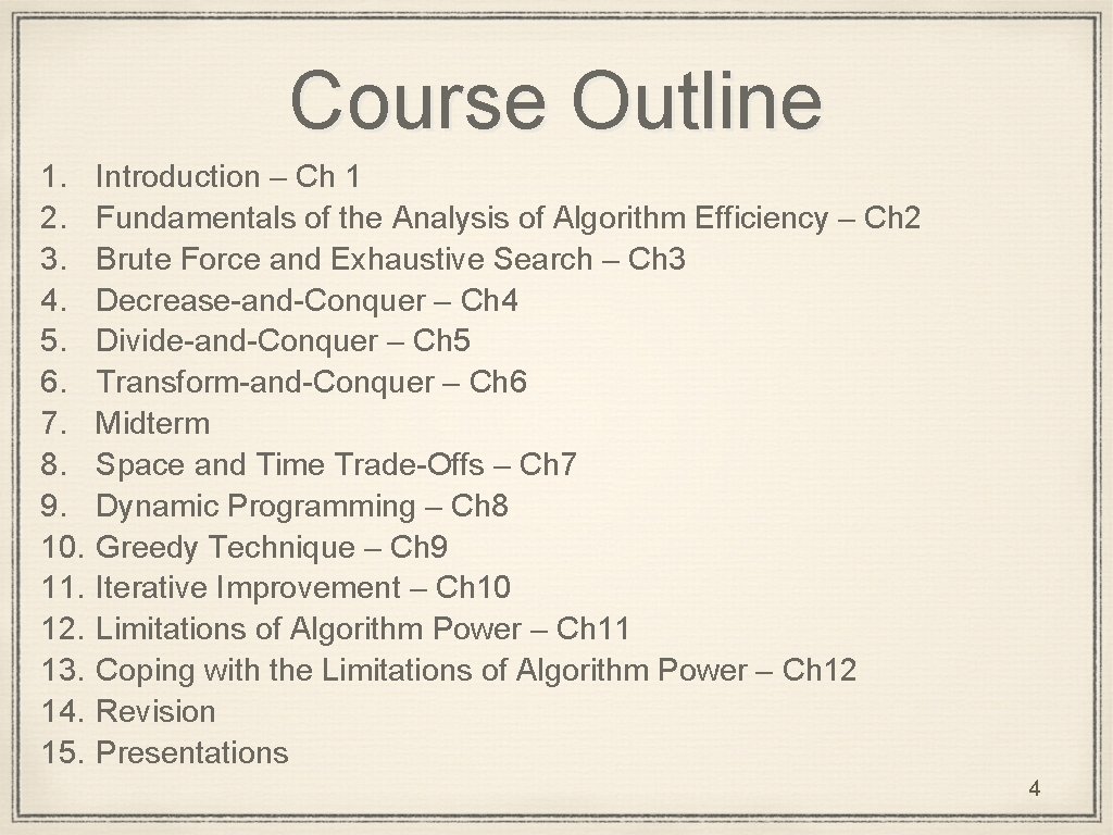 Course Outline 1. 2. 3. 4. 5. 6. 7. 8. 9. 10. 11. 12.
