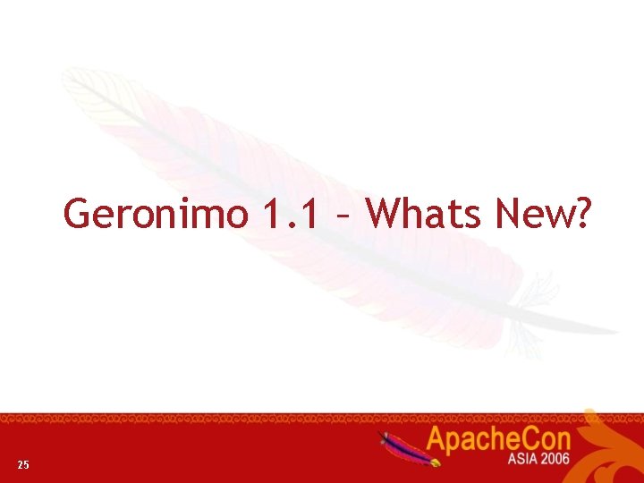 Geronimo 1. 1 – Whats New? 25 
