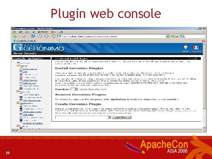 Plugin web console 29 
