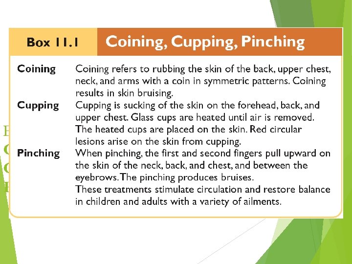 Box 11. 1 Coining, Cupping, Pinching 