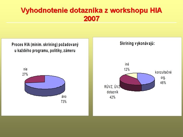 Vyhodnotenie dotazníka z workshopu HIA 2007 