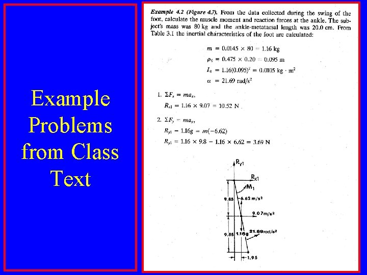 Example Problems from Class Text 