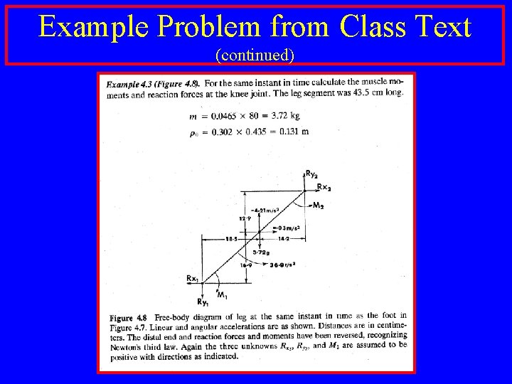 Example Problem from Class Text (continued) 