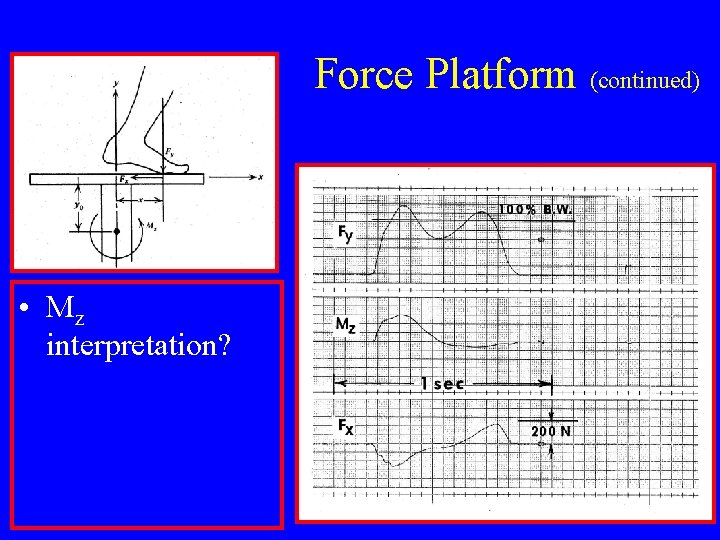 Force Platform (continued) • Mz interpretation? 