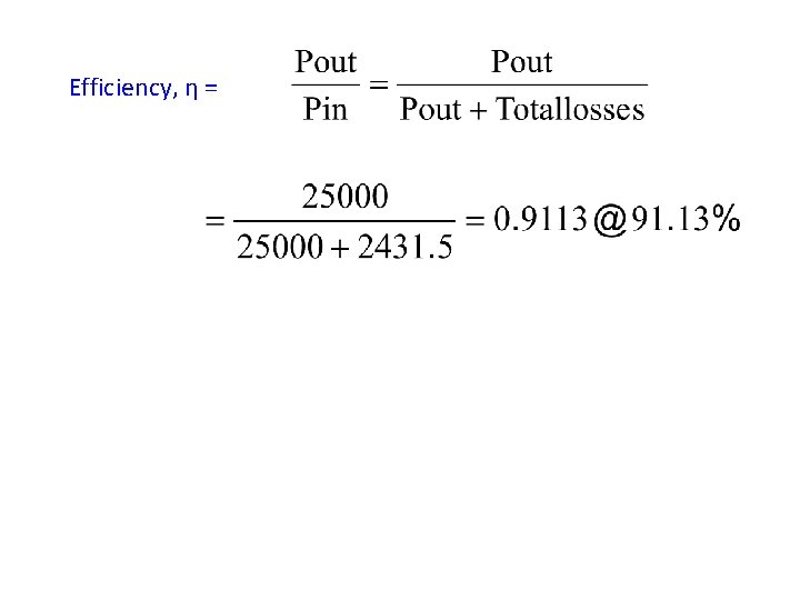 Efficiency, η = 