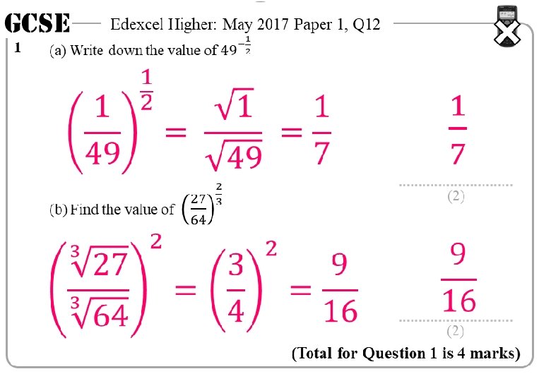 GCSE 1 Edexcel Higher: May 2017 Paper 1, Q 12 (2) (Total for Question