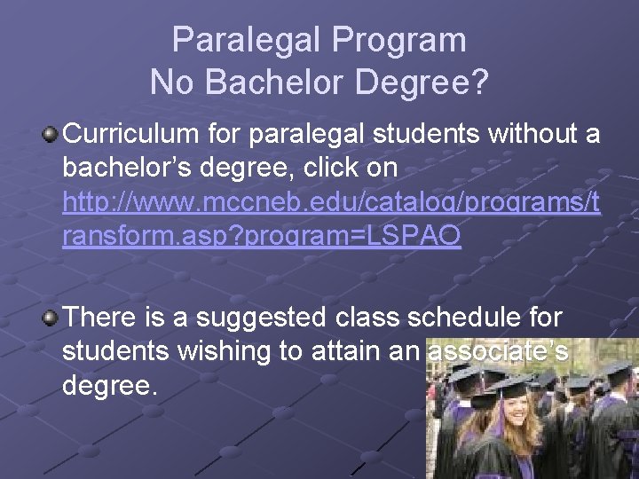 Paralegal Program No Bachelor Degree? Curriculum for paralegal students without a bachelor’s degree, click