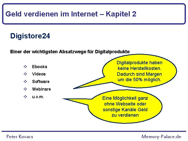 Geld verdienen im Internet – Kapitel 2 Digistore 24 Einer der wichtigsten Absatzwege für