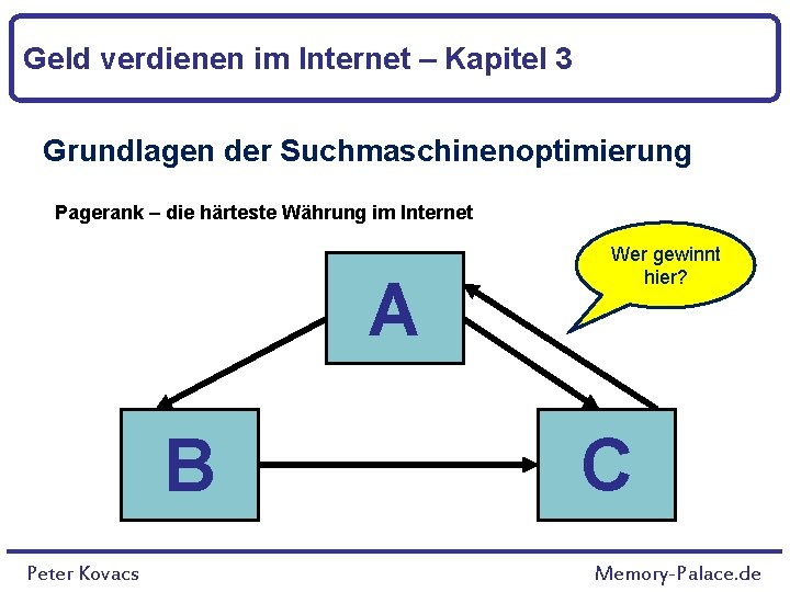 Geld verdienen im Internet – Kapitel 3 Grundlagen der Suchmaschinenoptimierung Pagerank – die härteste