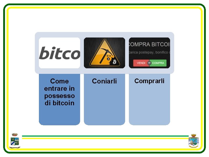 Come entrare in possesso di bitcoin Coniarli Comprarli 