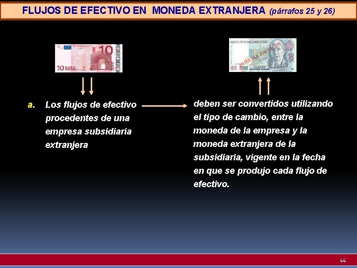 FLUJOS DE EFECTIVO EN MONEDA EXTRANJERA a. (párrafos 25 y 26) Los flujos de