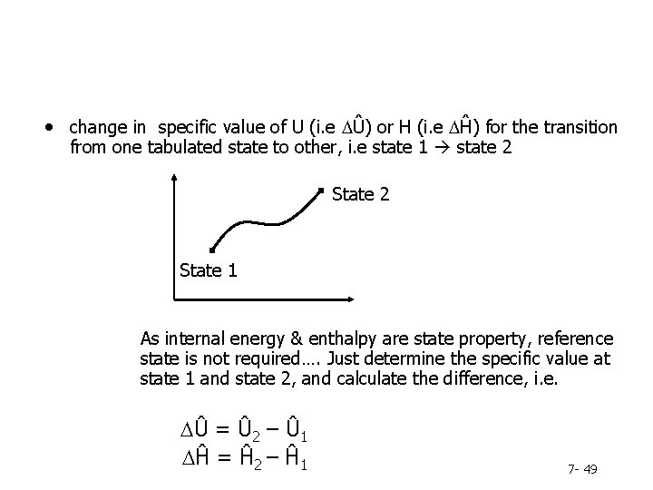  • change in specific value of U (i. e DÛ) or H (i.