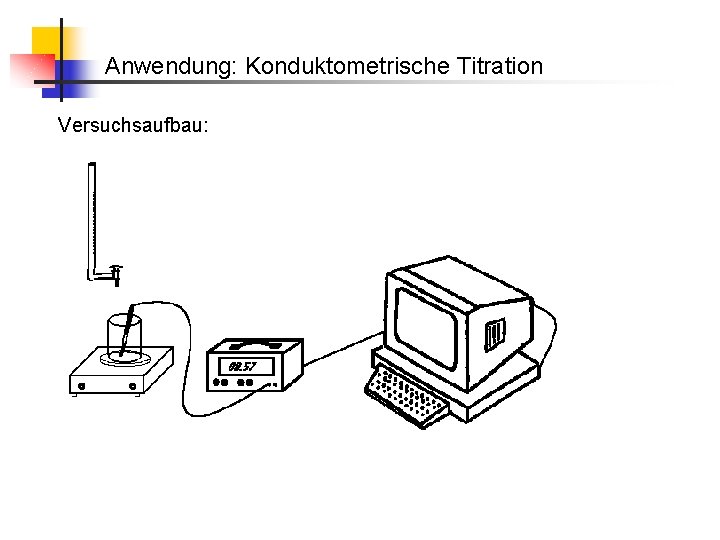 Anwendung: Konduktometrische Titration Versuchsaufbau: 