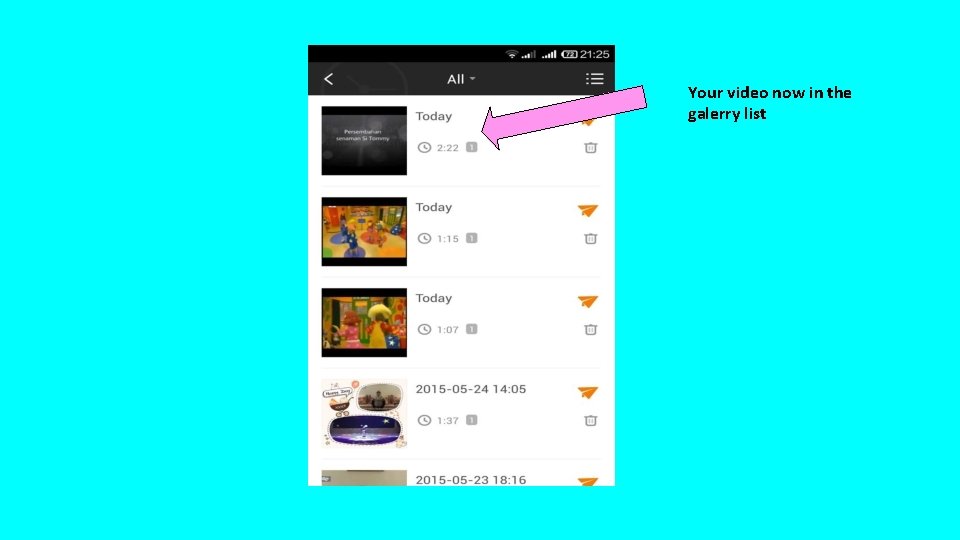 Your video now in the galerry list 
