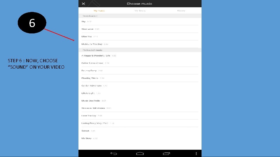 6 STEP 6 : NOW, CHOOSE “SOUND” ON YOUR VIDEO 