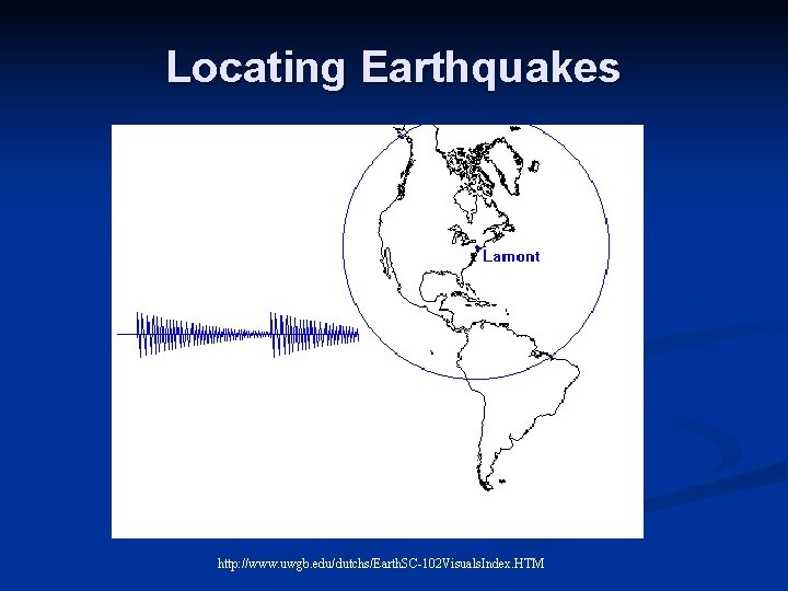 Locating Earthquakes http: //www. uwgb. edu/dutchs/Earth. SC-102 Visuals. Index. HTM 