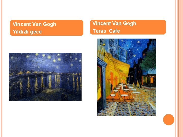 Vincent Van Gogh Yıldızlı gece Vincent Van Gogh Teras Cafe 