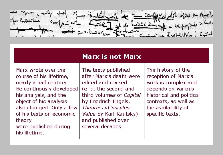 Marx is not Marx wrote over the course of his lifetime, nearly a half Marx is not Marx wrote over the course of his lifetime, nearly a half