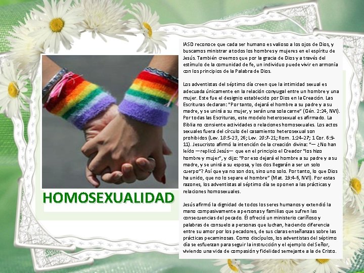 IASD reconoce que cada ser humano es valioso a los ojos de Dios, y