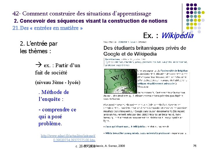 42 - Comment construire des situations d’apprentissage 2. Concevoir des séquences visant la construction