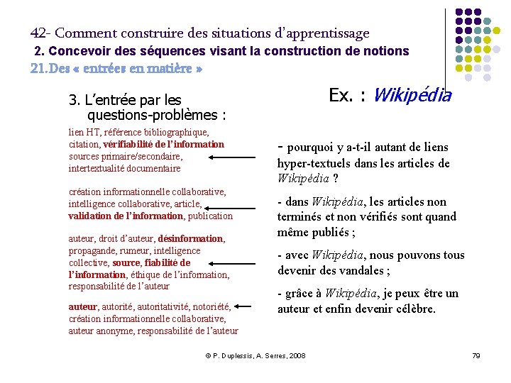 42 - Comment construire des situations d’apprentissage 2. Concevoir des séquences visant la construction