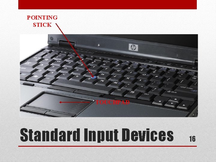 POINTING STICK TOUCHPAD Standard Input Devices 16 