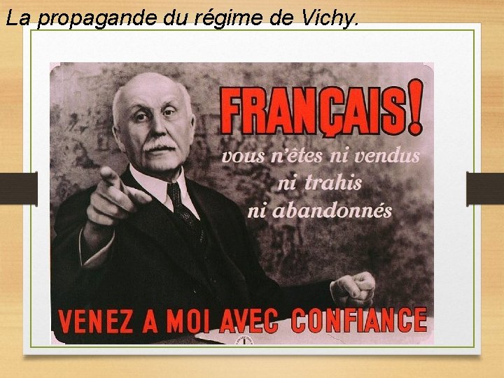 La propagande du régime de Vichy. 