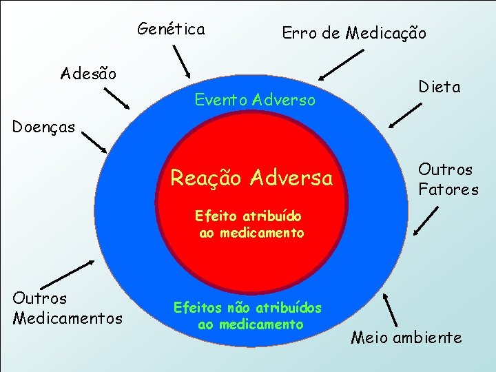 Genética Erro de Medicação Adesão Dieta Evento Adverso Doenças Outros Fatores Reação Adversa Efeito