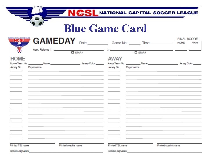Blue Game Card 
