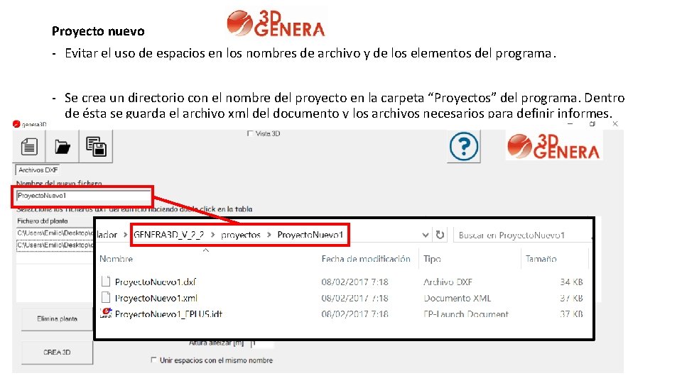 Proyecto nuevo Evitar el uso de espacios en los nombres de archivo y de