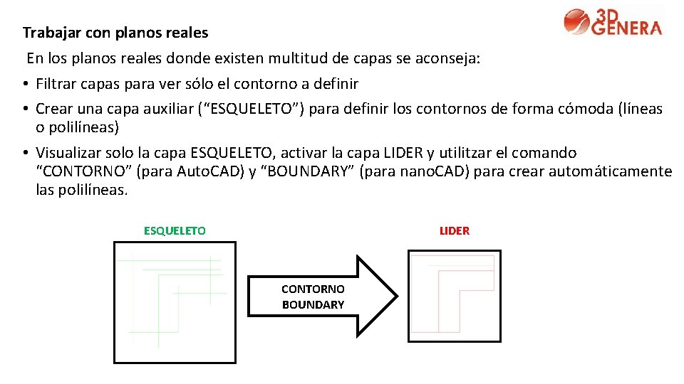 Trabajar con planos reales En los planos reales donde existen multitud de capas se