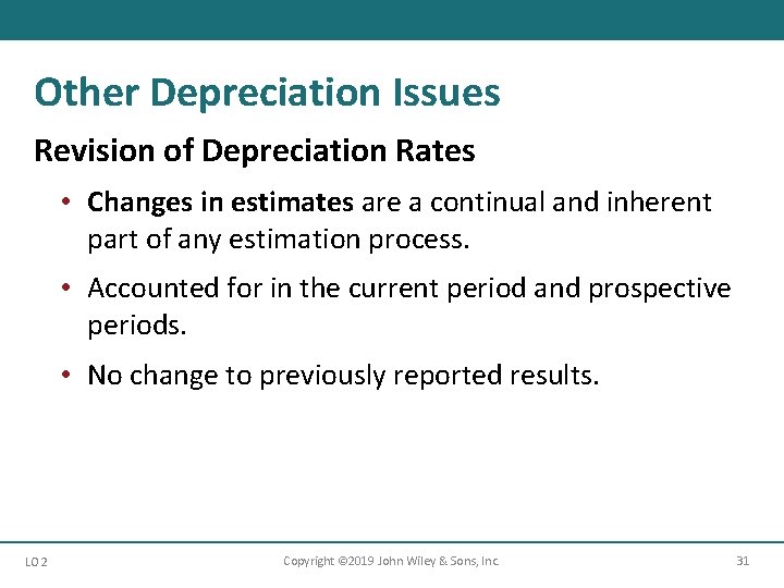 Other Depreciation Issues Revision of Depreciation Rates • Changes in estimates are a continual Other Depreciation Issues Revision of Depreciation Rates • Changes in estimates are a continual