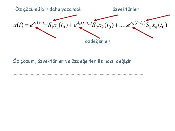 Öz çözümü bir daha yazarsak özvektörler özdeğerler Öz çözüm, özvektörler ve özdeğerler ile nasıl