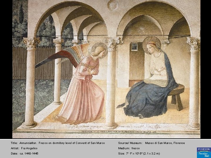 Title: Annunciation. Fresco on dormitory level of Convent of San Marco Source/ Museum: Museo