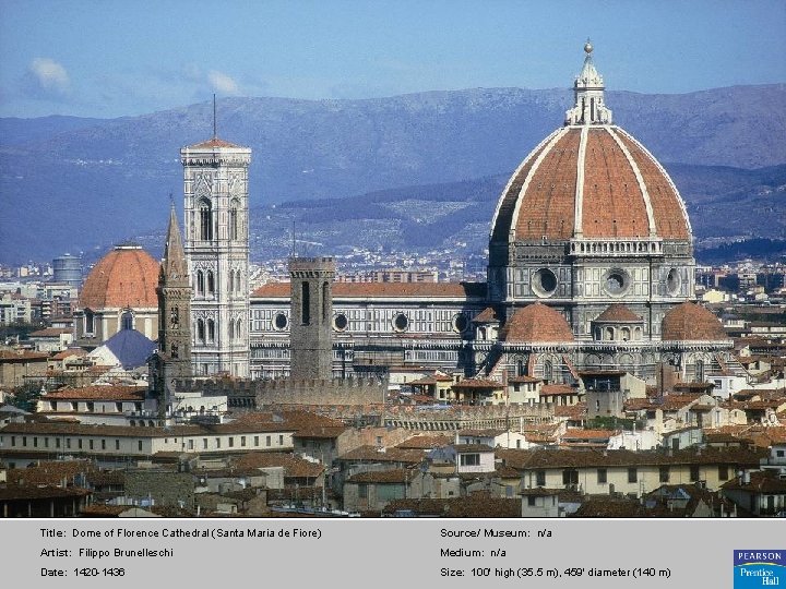 Title: Dome of Florence Cathedral (Santa Maria de Fiore) Source/ Museum: n/a Artist: Filippo