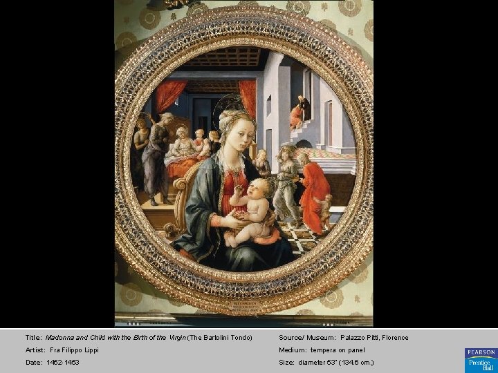 Title: Madonna and Child with the Birth of the Virgin (The Bartolini Tondo) Source/