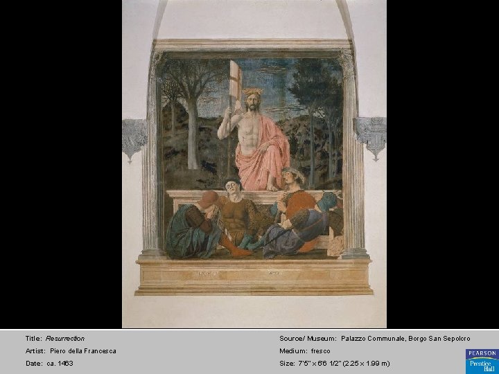 Title: Resurrection Source/ Museum: Palazzo Communale, Borgo San Sepolcro Artist: Piero della Francesca Medium: