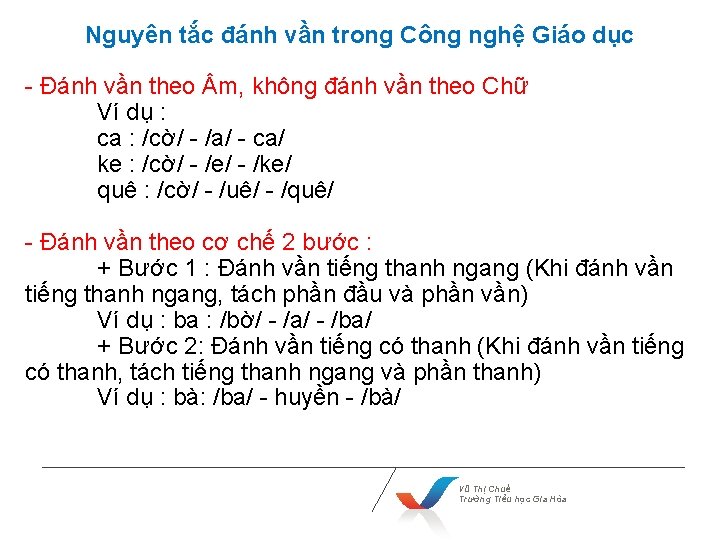 Nguyên tắc đánh vần trong Công nghệ Giáo dục - Đánh vần theo m,