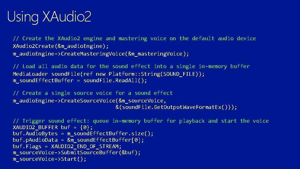 Using XAudio 2 // Create the XAudio 2 engine and mastering voice on the