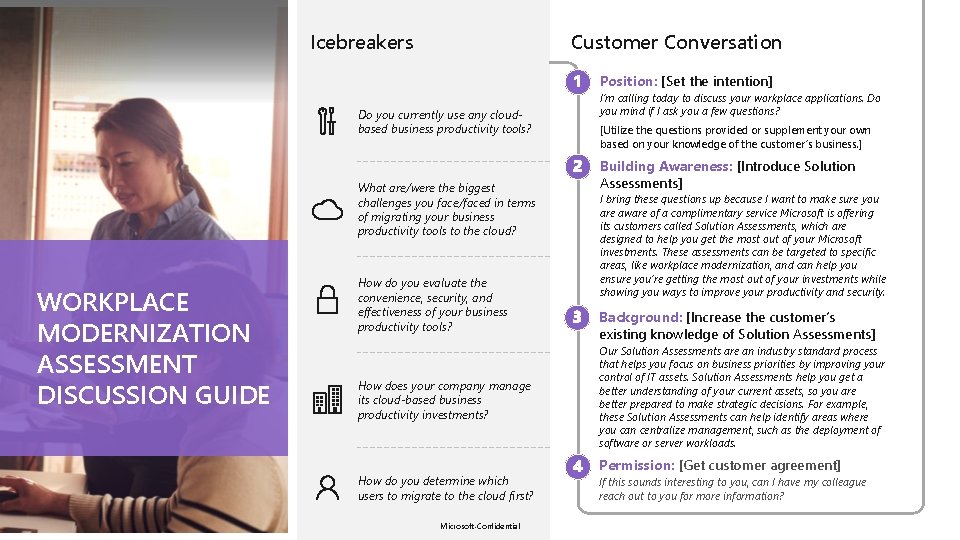 Icebreakers Customer Conversation Position: [Set the intention] Do you currently use any cloudbased business